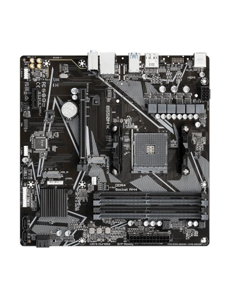 Placa Base Gigabyte B550M K Socket AM4/ DDR4/ PCIe 4.0/ Micro ATX