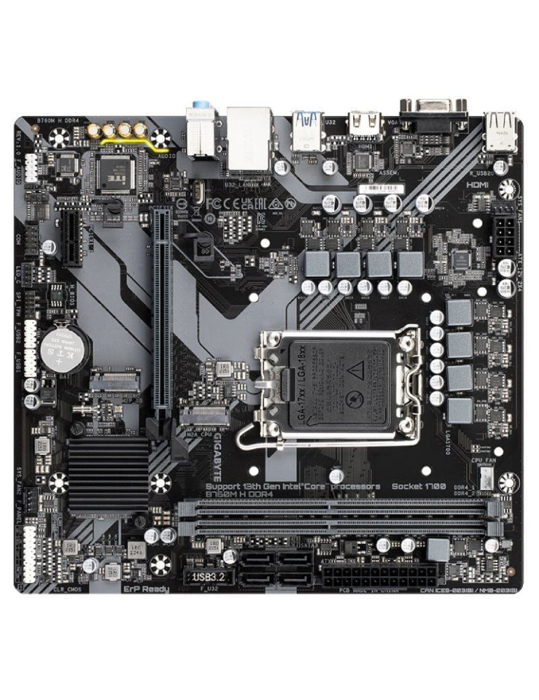Placa Base Gigabyte B760M H DDR4 Socket 1700/ DDR4/ PCIe 4.0/ Micro ATX