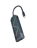 Docking USB Tipo-C Nanocable 10.16.0901/ 3xUSB/ 1xUSB Tipo-C PD/ 1xHDMI/ 1xRJ45/ 1xLector Tarjetas SD TF/ Audio