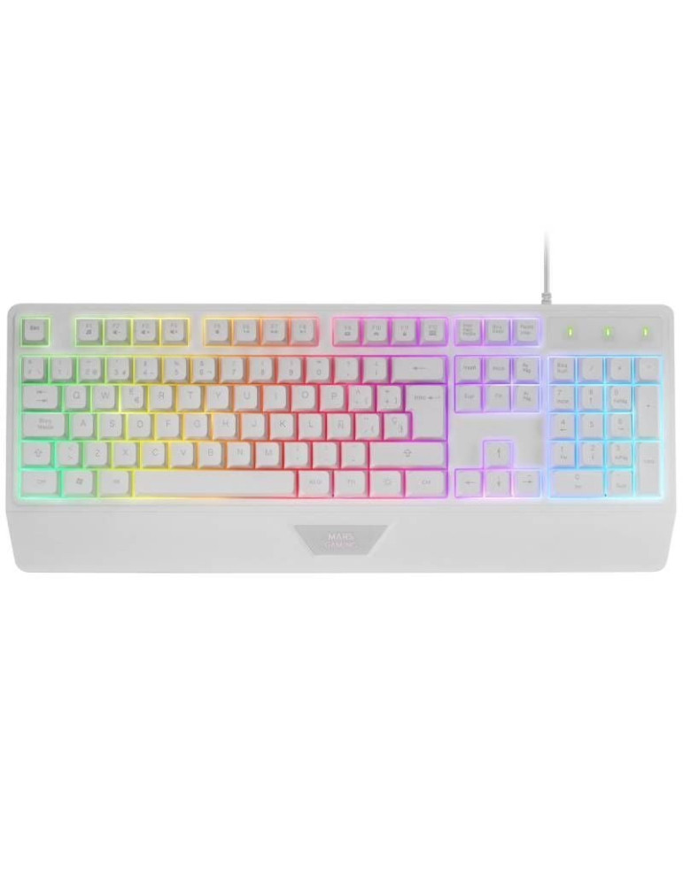 Teclado Gaming SemiMecánico Mars Gaming MK124/ Blanco
