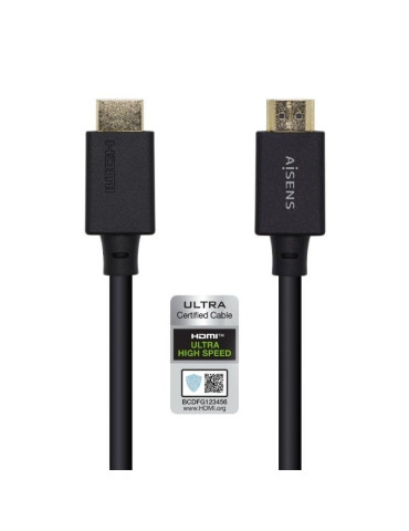 Cable HDMI 2.1 8K Aisens A150-0421/ HDMI Macho - HDMI Macho/ 1m/ Certificado/ Negro
