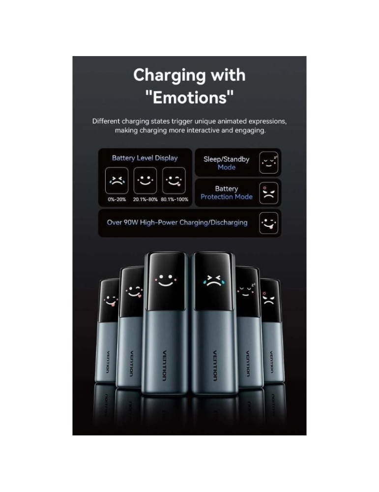 Powerbank 20000mAh Vention FKGH0/ 200W/ Gris