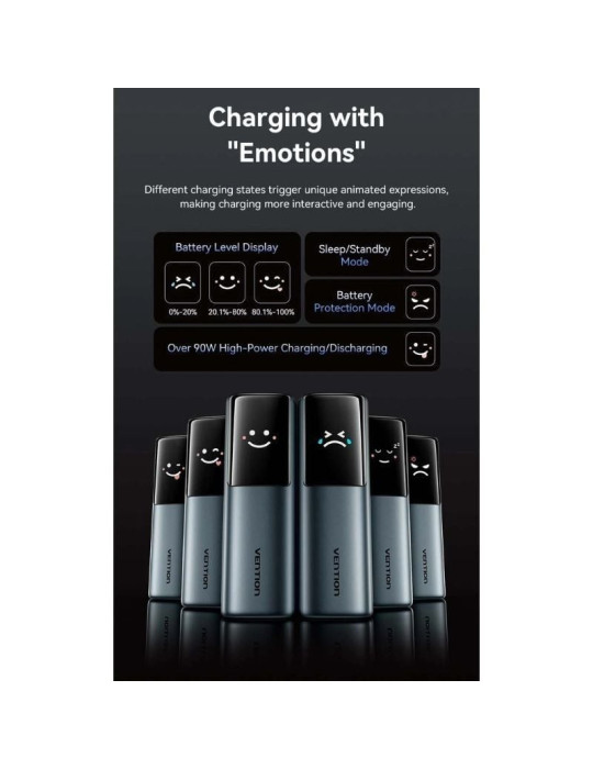 Powerbank 20000mAh Vention FKGH0/ 200W/ Gris