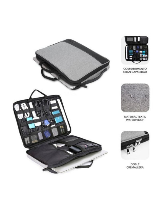 Maletín Subblim Advance Laptop Sleeve para Portátiles hasta 14"/ Gris