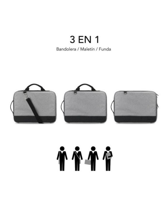 Maletín Subblim Advance Laptop Sleeve para Portátiles hasta 14"/ Gris