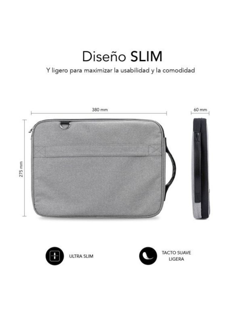 Maletín Subblim Advance Laptop Sleeve para Portátiles hasta 14"/ Gris