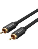 Cable Estéreo Vention VAB-R09-B200/ RCA Macho - RCA Macho/ 2m/ Negro