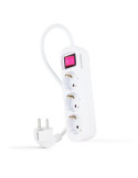Regleta con Interruptor Nanocable 10.38.0003/ 3 Tomas de Corriente/ Cable 1.4m/ Blanca