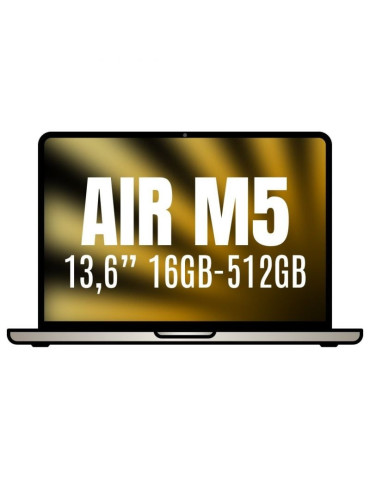 Apple Macbook Air 13,6"/ M5 10-Core CPU/ 16GB/ 512GB SSD/ 8-Core GPU/ Blanco Estrella