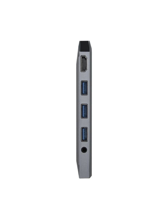 Docking USB Tipo-C Aisens ASUC-9P001-GR/ 1xHDMI 4K/ 3xUSB/ 1xRJ45/ 1xAudio/ 1xLector Tarjetas / 1xUSB Tipo-C PD/ Gris