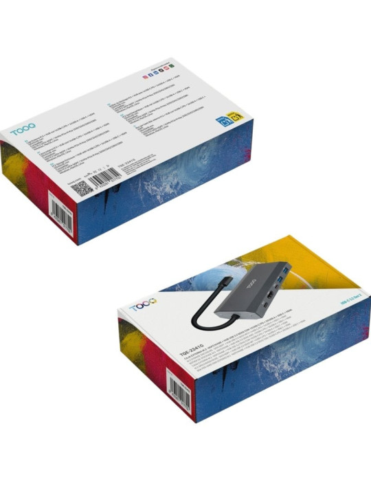 Docking USB Tipo-C TooQ TQE-2241G/ Ranura SSD M.2/ 1xHDMI/ 2xUSB/ 1xUSB Tipo-C/ 1xLector Tarjetas/ 1xUSB Tipo-C PD