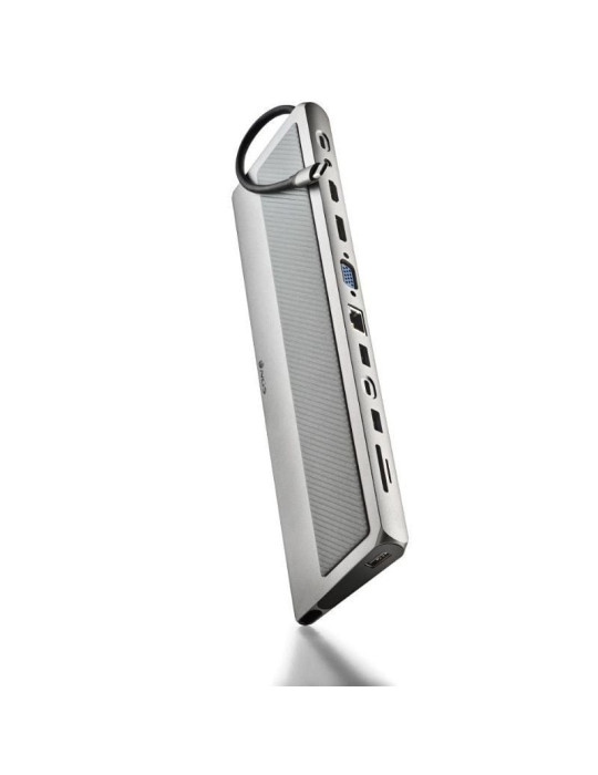 Docking USB Tipo-C NGS WonderDock 12 Pro/ 3xUSB/ 2xHDMI 4K/ 1xVGA/ 1xRJ45/ 1xLector de Tarjetas/ 1xJack 3.5/ 1xUSB Tipo-C PD/ Gr