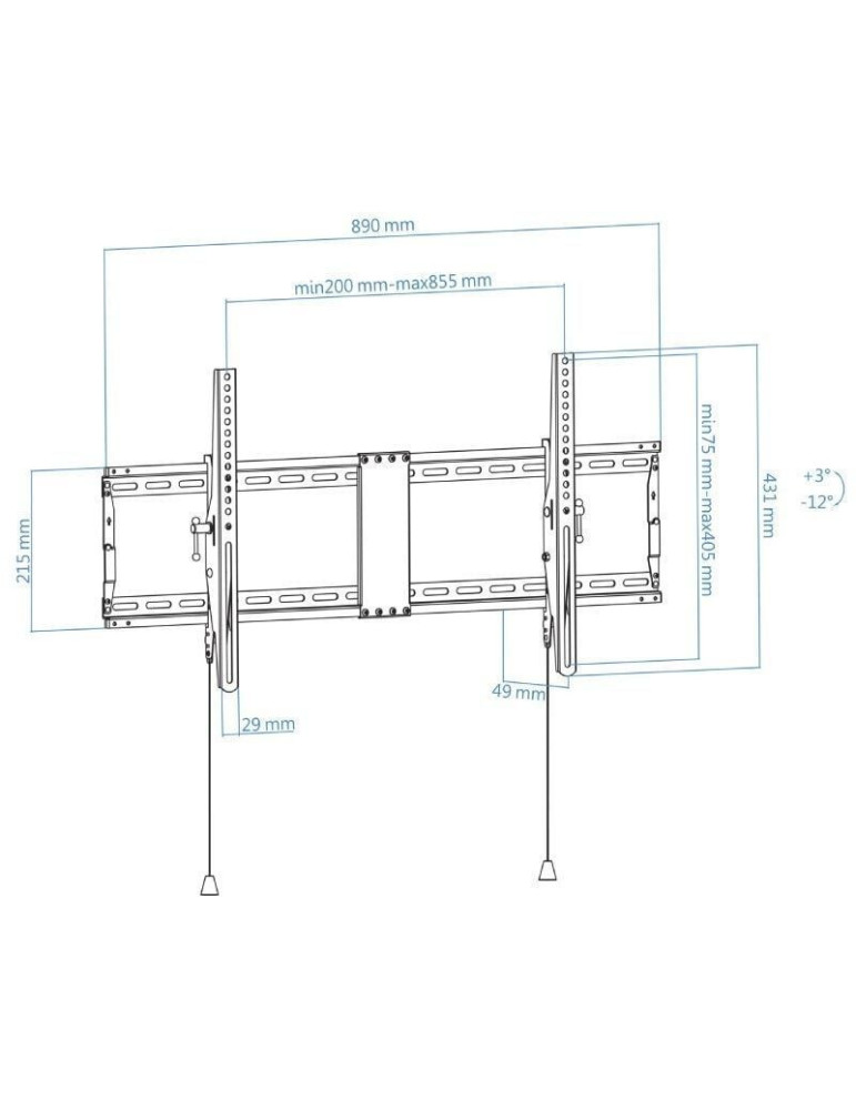 Soporte de Pared Inclinable TooQ LP4391T-B para TV de 43-90"/ hasta 70kg