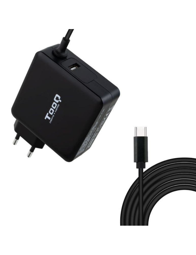 Cargador de Portátil TooQ TQLC-USBC65PD USB Tipo-C/ 1xUSB/ 65W/ Automático/ Voltaje 5-20V