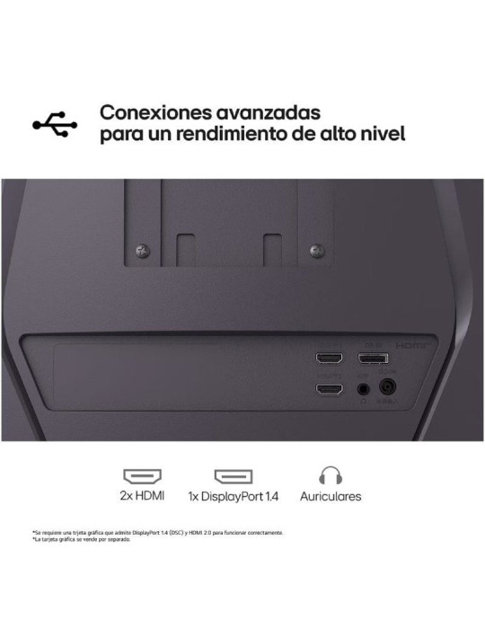 Monitor Gaming Curvo LG UltraGear 32G600A-B 31.5"/ QHD/ 1ms/ 180Hz/ VA/ Regulable en altura/ Negro
