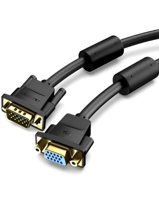 Cable Alargador SVGA Vention DAGBI/ VGA Macho - VGA Hembra/ 3m/ Negro