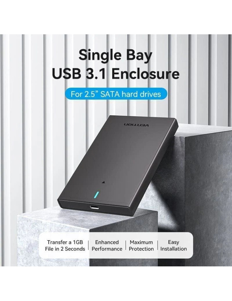 Caja Externa para Disco Duro de 2.5" Vention KPBB0/ USB 3.1/ Sin tornillos