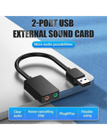 Tarjeta de Sonido Vention CDYB0/ 2.1/ Negro 2
