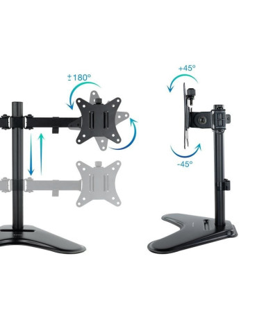 Soporte de Sobremesa para 2 Monitores TooQ DB1702TN-B/ Giratorio/ Inclinable/ hasta 9kg 2