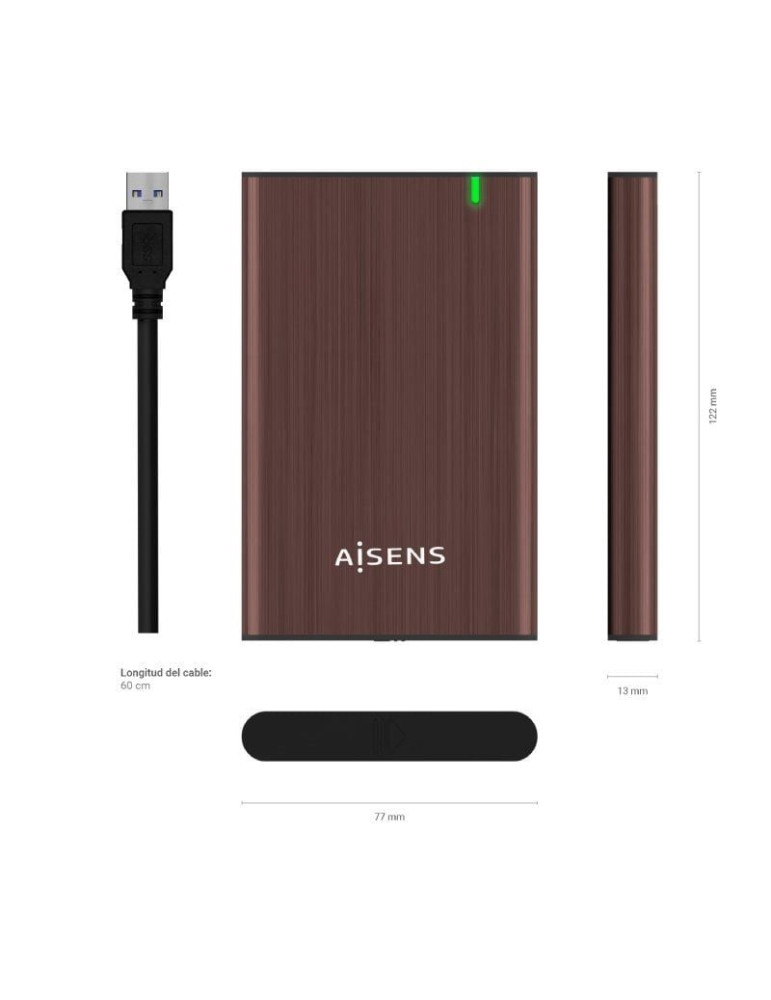 Caja Externa para Disco Duro de 2.5" Aisens ASE-2525BWN/ USB 3.0/ Sin tornillos