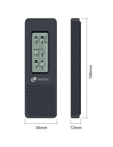 Caja Externa para Disco SSD M.2 NVMe Leotec LEM2EXT01/ USB 3.2/ con Pantalla LCD 2