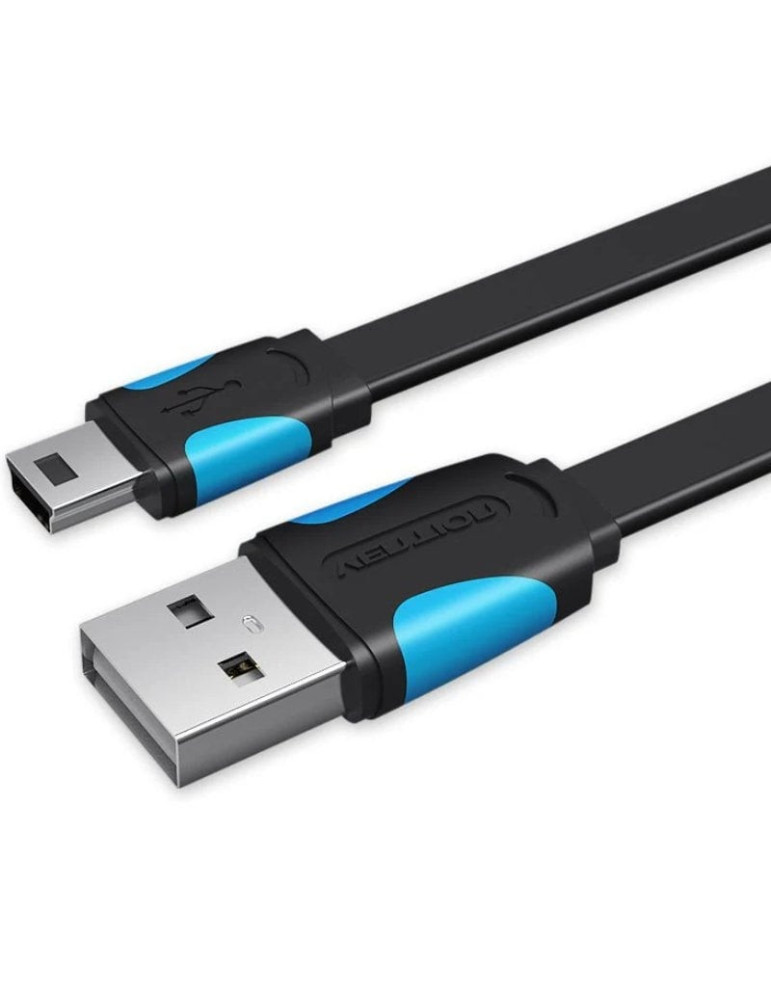 Cable USB 2.0 Vention VAS-A14-B200/ Mini USB Macho - USB Macho/ Hasta 10W/ 480Mbps/ 2m/ Azul y Negro