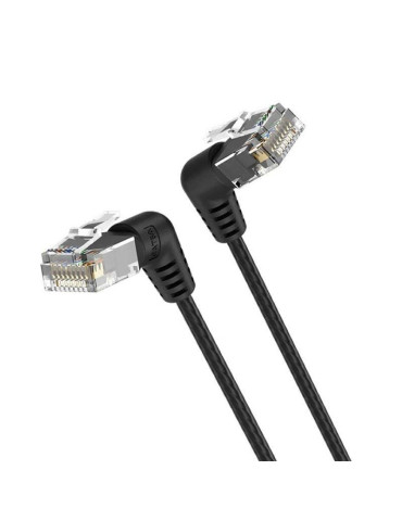 Cable de Red RJ45 UTP Vention IBOBD Cat.6A/ 50cm/ Cabeza Rotatoria 360 / Negro