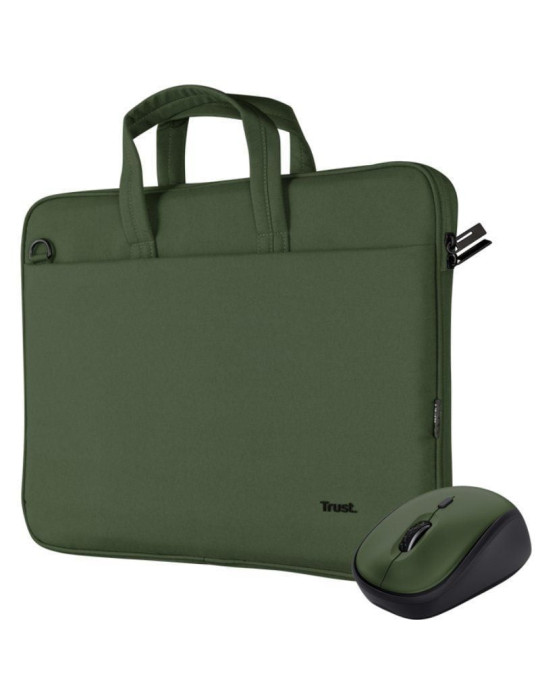 Maletín + Ratón Trust Gaming Bologna para Portátiles hasta 16"/ Verde Maletín + Ratón Trust Gaming Bologna para Portátiles hasta 16"/ Verde