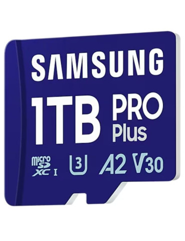 Tarjeta de Memoria Samsung PRO Plus 2024 1TB microSD XC/ Clase 10/ 180MBs 2