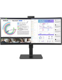 Monitor Profesional Ultrapanorámico Curvo LG 34BQ77QC-B 34"/ WQHD/ Webcam/ Multimedia/ Regulable en altura/ Negro