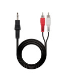 Cable Estéreo Nanocable 10.24.0310/ Jack 3.5 Macho - 2x RCA Macho/ 10m/ Negro