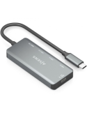 Hub USB Tipo-C Aisens A109-0946/ 2xUSB/ 2xUSB Tipo-C/ 1xUSB Tipo-C PD/ Gris