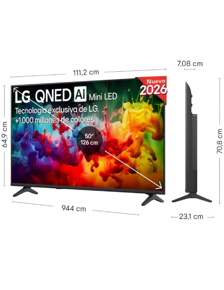 Televisor LG QNED evo AI QNED72 Mini LED 50QNED72B6B 50"/ Ultra HD 4K/ Smart TV/ WiFi