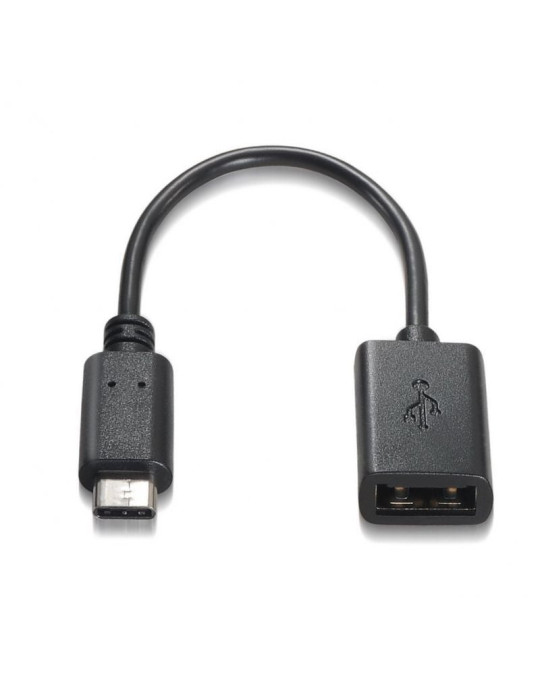 Cable USB 2.0 Tipo-C Aisens A107-0059/ USB Tipo-C Macho - USB Hembra/ 480Mbps/ 15cm/ Negro