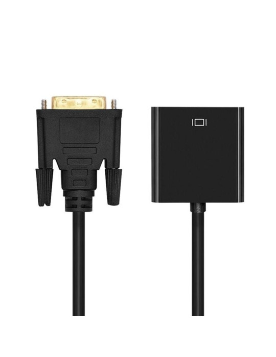Cable Conversor Aisens A147-0352/ DVI Macho - VGA Hembra/ 30cm/ Negro