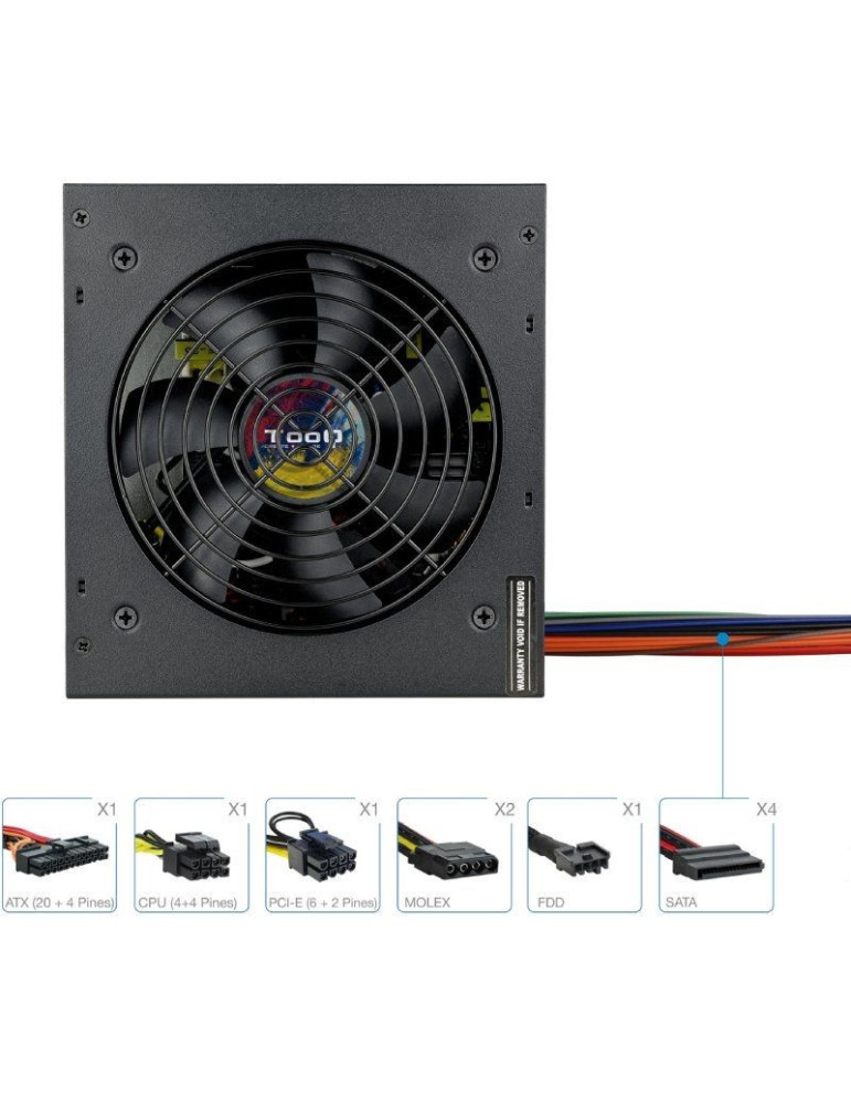 Fuente de Alimentación TooQ TQAPOLO-600SP/ 600W/ Ventilador 14cm