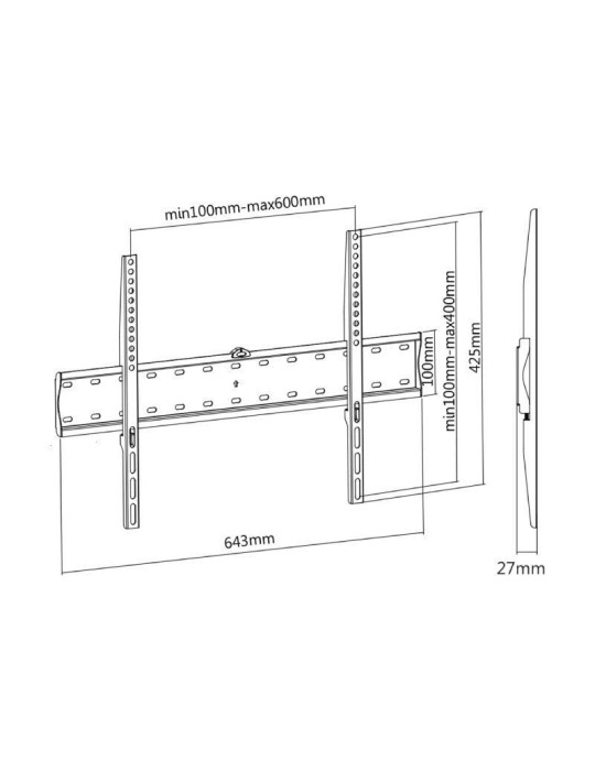 Soporte de Pared Fijo Aisens WT70F-069 para TV de 37-70"/ hasta 40kg