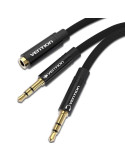 Cable Estéreo Vention BBLBF/ 2x Jack 3.5 Macho - Jack 3.5 Hembra/ 1m/ Negro