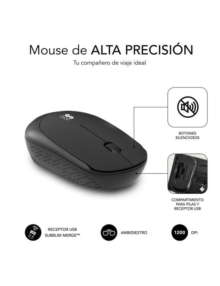 Teclado y Ratón Inalámbrico Subblim Combo Business Slim CSSW10
