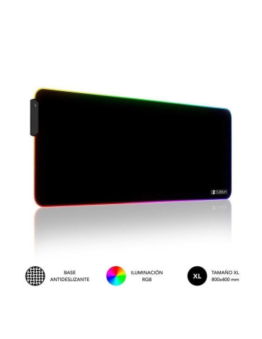 Alfombrilla Subblim MP-02RGB01 LED RGB XL/ 800 x 300 x 4 mm