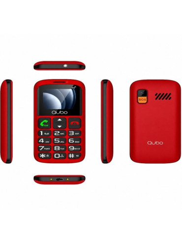 Teléfono Móvil Qubo P-186RD 4G para Personas Mayores/ Rojo