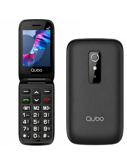 Teléfono Móvil Qubo P-220BKC 4G para Personas Mayores/ Negro