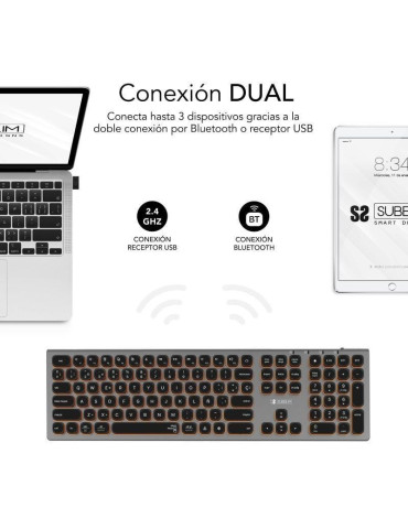 Teclado Inalámbrico Subblim Master/ Gris y Negro 2