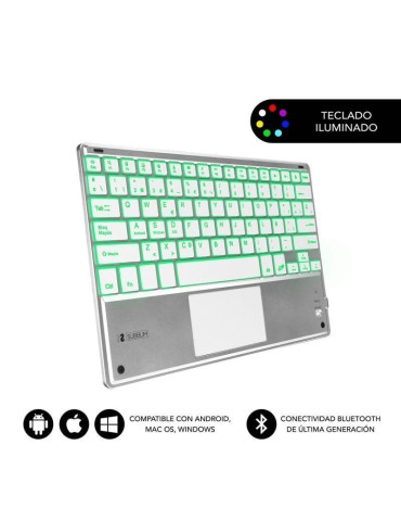 Teclado Compacto Inalámbrico Subblim SMBT50/ Plata