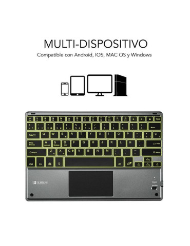 Teclado Compacto Inalámbrico Subblim Touchpad Smart Blacklit/ Gris 2