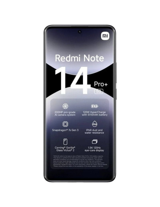 Smartphone Xiaomi Redmi Note 14 Pro+ 8GB/ 256GB/ 6.67"/ 5G/ Negro
