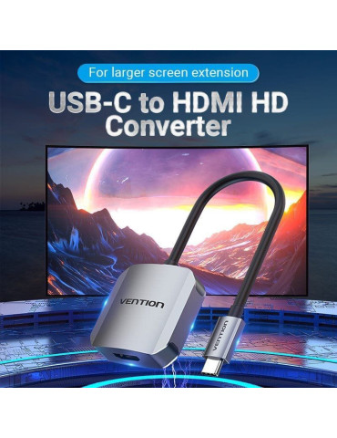 Conversor Vention TDEHB/ USB Tipo-C Macho - HDMI Hembra/ 15cm/ Plata 2