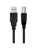 Cable USB 2.0 Impresora Nanocable 10.01.0102/ USB Tipo-B Macho - USB Macho/ 1m/ Negro