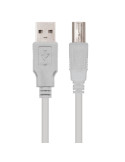 Cable USB 2.0 Impresora Nanocable 10.01.0104/ USB Tipo-B Macho - USB Macho/ 3m/ Beige