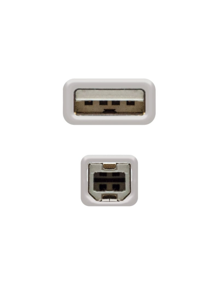 Cable USB 2.0 Impresora Nanocable 10.01.0104/ USB Tipo-B Macho - USB Macho/ 3m/ Beige